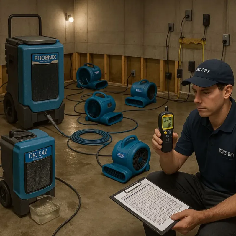 Structural Drying and Dehumidification process in Zephyrhills West, FL